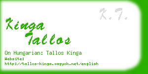 kinga tallos business card